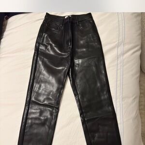 Aritzia Wilfred Black Leather Pants
